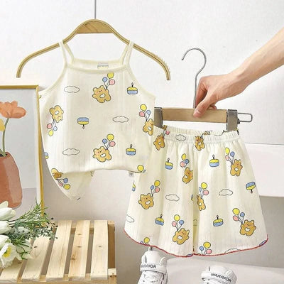 Cotton Printed Baby, Toddler Girl Strap Suits| Clothes Sets |Summer Baby Tops Tee and Shorts |Infant | Newborn Sets