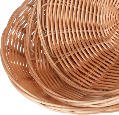 20 Pack Oval Poly Wicker Basket, Poly Wicker Bread Baskets, Medium Size Gift Baskets for Kitchen, Christmas Gifts, Centerpiece D