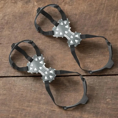 11 Spikes Crampons for Boots Shoes Traction Ice Shoes Grippers Traction Snow Grips for Snowing Hiking Ice Fishing Mountaineering