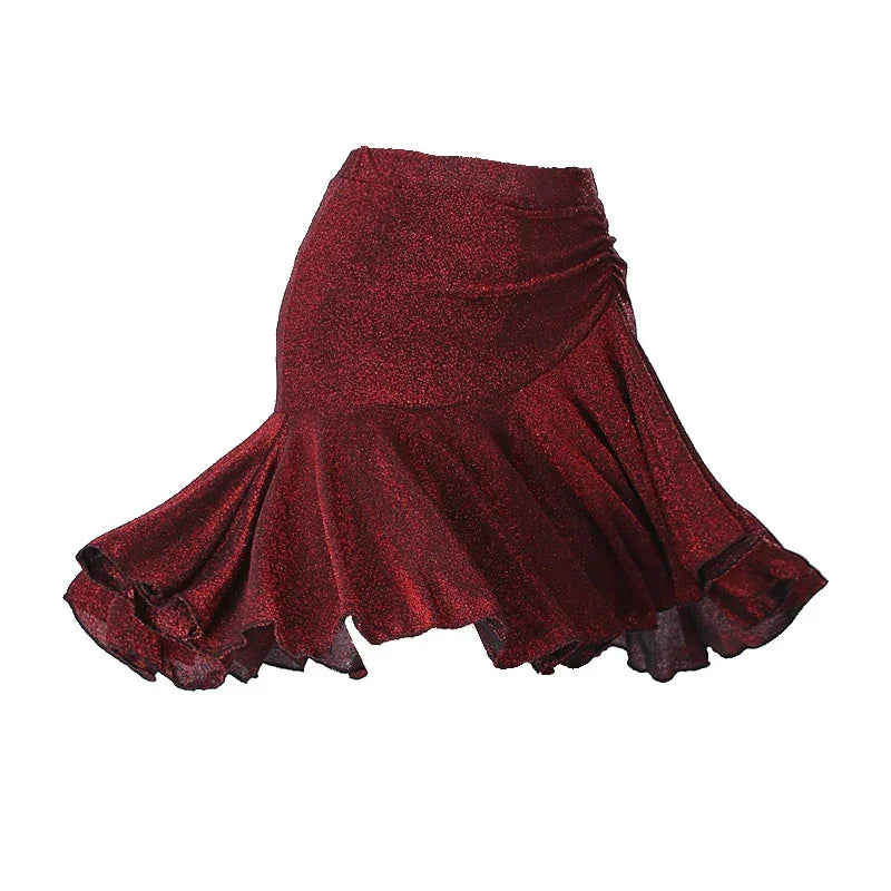 Womens Latin Dance Skirt Ballroom Tango Rumba Dance Dress Female Practice Dress Stage Performamnce Skirt Dancewear Costume