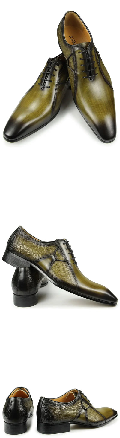 Men's Oxfords Leather Shoes for Male Office Formal Social Elegant Fashion Poited Toe Wedding Party High Quality Dress Offic Shoe