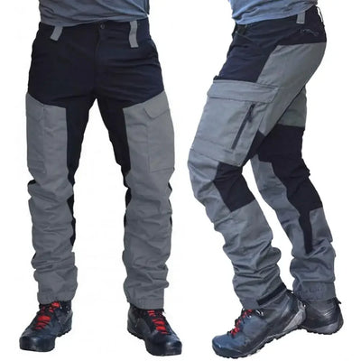 Windproof Cargo Pants Men Summer Long Work Trousers Male Outdoor Color Block Multi Pockets Sports Camping Fishing Pant