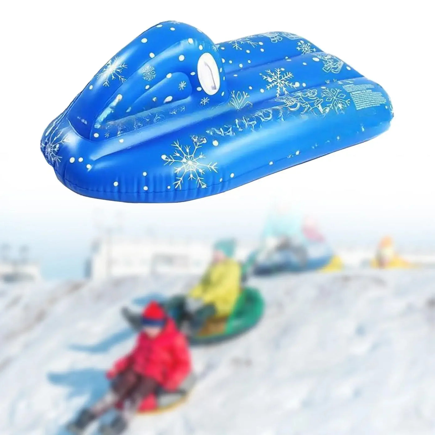 Inflatable Snow Tube with Handles Portable Snow Tube Sled Sledding Skating Ski Accessories for Winter Fun Skating Outdoor Game