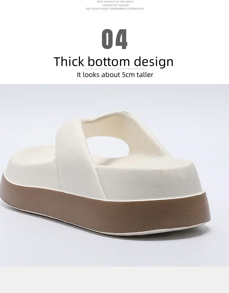Platform Flip Flops for Women, Outdoor Beach Sandals 2025 Popular Design Non-slip Slippers Comfortable, Soft And Thick Sole