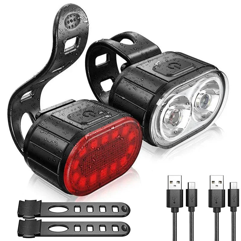 Bicycle TailLamp Headlight Waterproof Bike LED Warning Light Mountain Bike Luminous lamp Night Riding Equipment Bike Lights