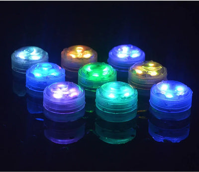 3Leds RGB LED Underwater Light Submersible Night Lamp Battery Powered Garden Swimming Pool Light For Wedding Party Vase Bowl