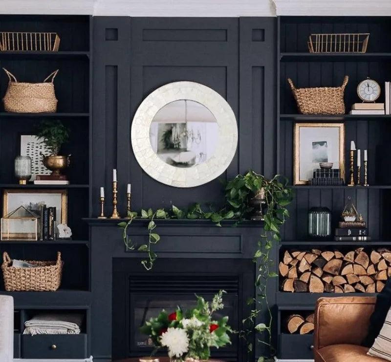 Wall hanging decorative mirrors living room glass bedroom bathroom aesthetics makeup mirror decor
