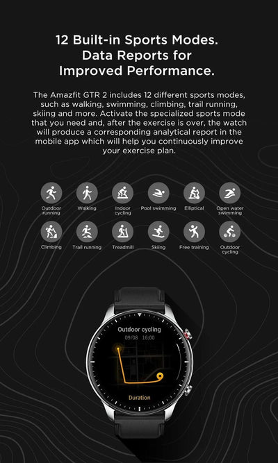 Amazfit GTR 2 Smartwatches No New Smart Watch For Men Waterproof 5ATM GPS 95New Exhibition SportsWatch Mens Refurbished Watch