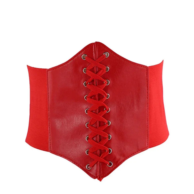 Women's Corset Body Shapewear Sexy Wide Leather Belt Cummerbunds Strap Belts for Women High Waist Slimming Corsets and Bustiers