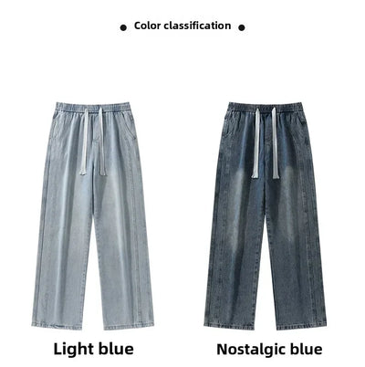 Men's denim pants American retro straight leg jeans loose and breathable suitable for daily casual street men's essential items