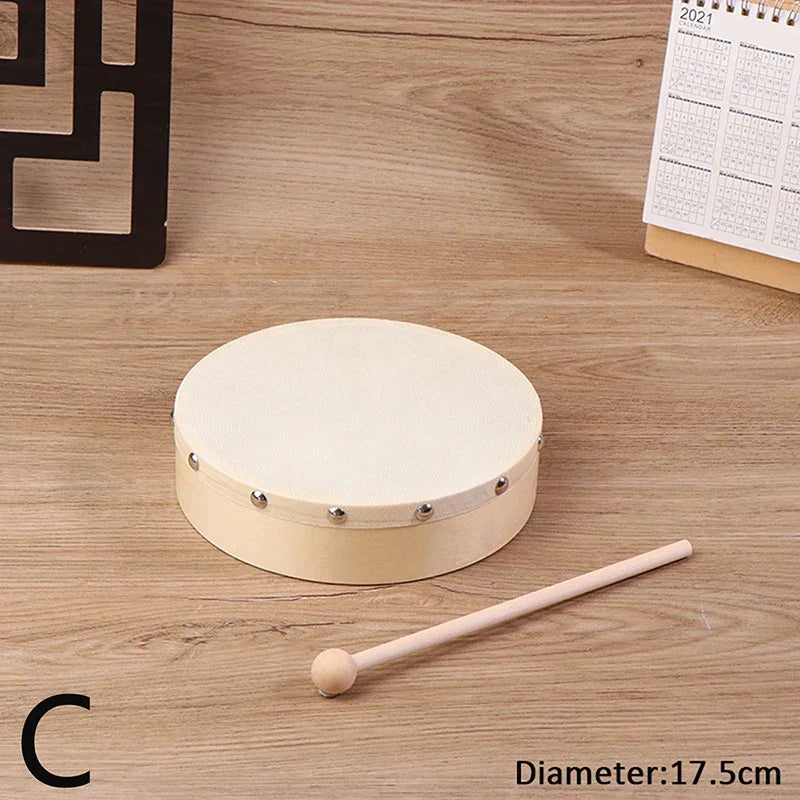 Frame Drums 4/6/7/8/9/10 Inch Hand Drum Wood Drum With Drum Stick Set Musical Game Kids Educational Toy Percussion Instrument-B2
