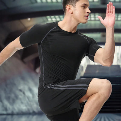 Athletic Compression Shirts For Men Gym Sports Rash Guards Workout Fitness Base Layer Undershirts Quick Dry Tees Tshirt Tops