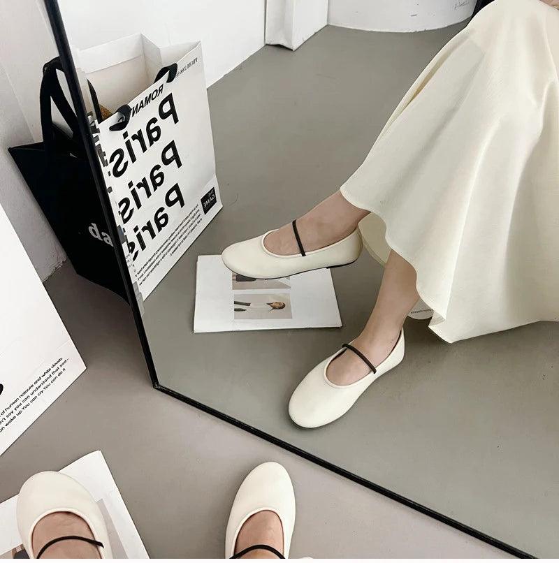Fashion woman shallow slip on flats shoes ladies casual outdoor ballerina shoe