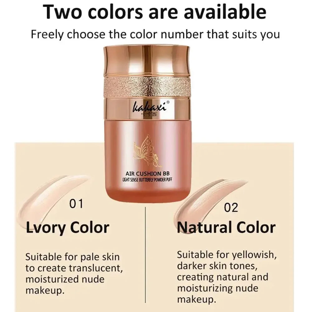Butterfly Air Cushion BB Cream Cushion Beauty Cream Moisturizing Long Lasting Isolation Concealer BB Cream Liquid Foundation