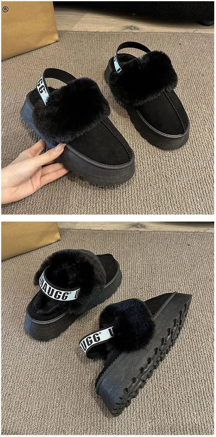 2024 new winter snow boots for women - fur lined with thick fleece and warm cotton