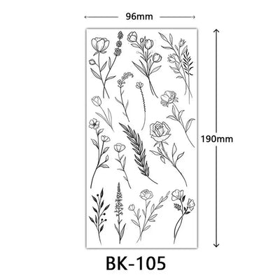 Sexy Temporary Tattoos For Women Water Transfer Sketch Tattoo Sticker Long Lasting Waterproof Body Art Tattoos Accessories