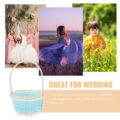 10pcs Mini Plastic Baskets Children Handheld Basket Small Storage Bins Woven Containers Picnic Easter Gift Baskets Home Decor