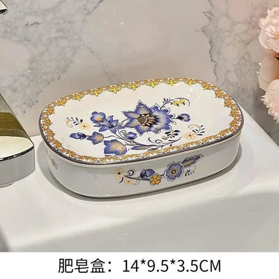 Light luxury high-end soap box Ceramic light luxury toilet bathroom drain soap box household no water