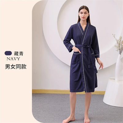 Waffle Patterned Bathrobe High Quality Water Absorption and Quick Drying Bathrobe for Couples