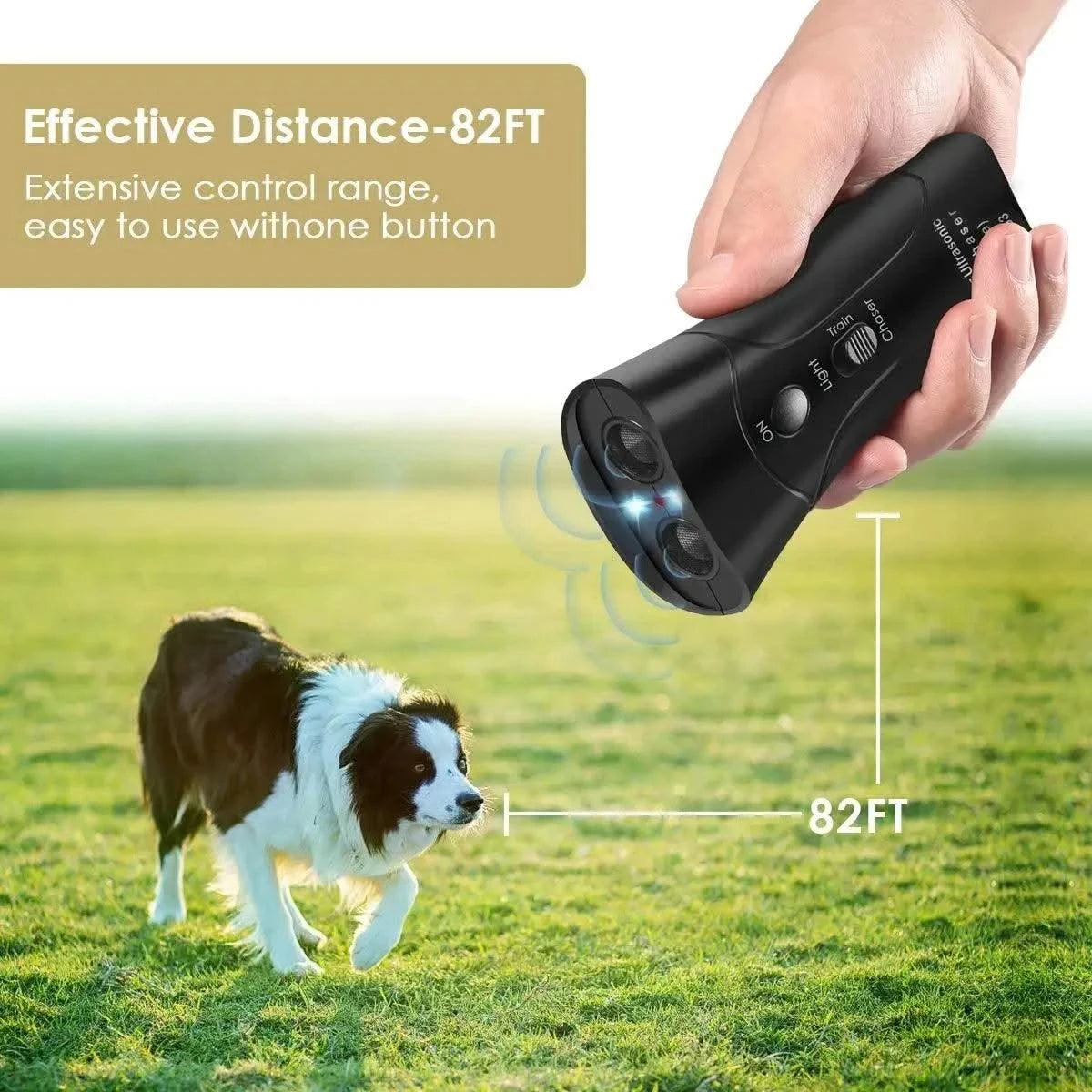Pet Dog Repeller Anti Barking Stop Bark Dogs Training Device LED Ultrasonic Dogs Adapter Without Battery Pet Supplies Wholesale