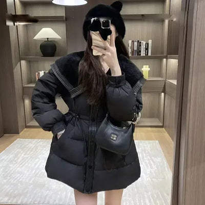 Medium Length Parkas Woman Blouson Outdoor Clothes Jackets Discount Loose Casual Lined Cold Elegant Hot Down Coats for Women
