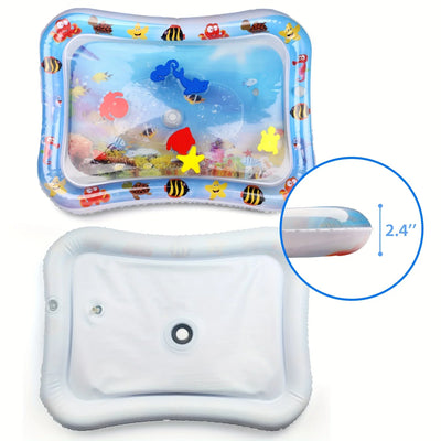 Tummy Time Water Mat with Gift Box for Infants Toddlers Baby 3 Months+, 26x20 in,waterplay,outdoor,summer fun,Christmas gift