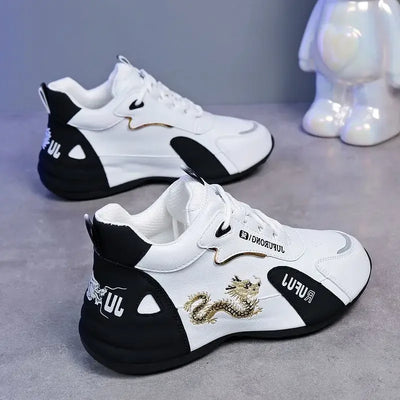 Women Designer Sneakers 2025 Summer Leather Waterproof Casual Sports Shoes Women Lightweight Breathable Non-slip Platform Shoes