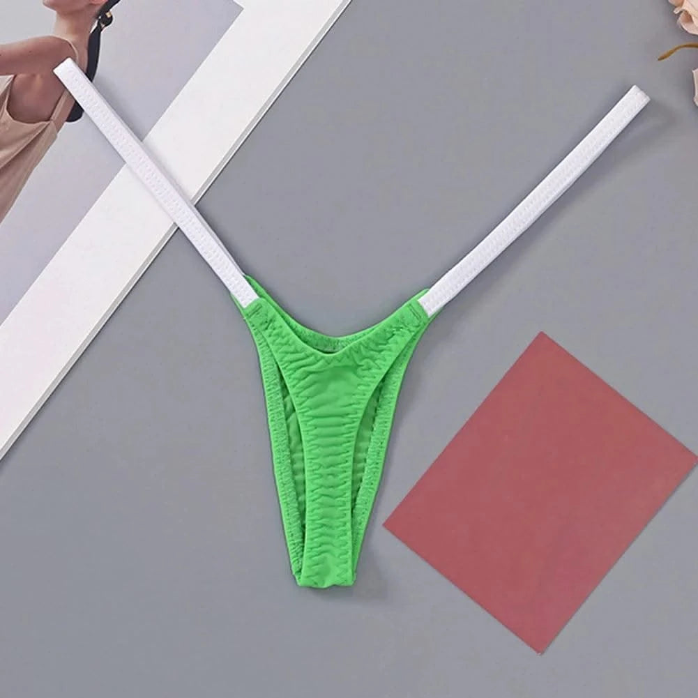 Womens Soft T-Back Sexy Underwear Breathable T-Pants Thin Straps Low Waist Multicolor Stitching Sexy Lingerie Pack Women Thongs