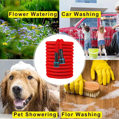 25FT-200FT Expandable Flexible Water Hose Car Wash Hose Water Gun Hose Garden Sprayer Gardening Watering Hose Irrigation Tools