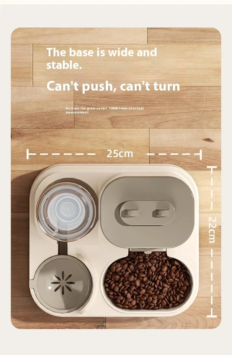 Dog Auto Feeder and Water Dispenser Gravity Food Feeder and Waterer Set with Pet Food Bowl Universal Pet Products