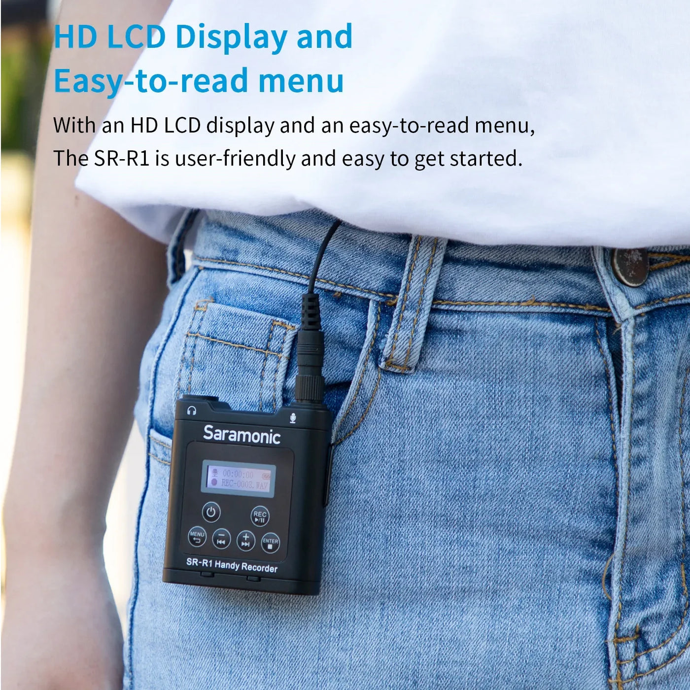 Saramonic SR-R1 Miniature Handy Recorder with Lavalier Microphone for Wedding Videography Interview, Filming and Recording