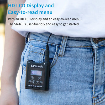 Saramonic SR-R1 Miniature Handy Recorder with Lavalier Microphone for Wedding Videography Interview, Filming and Recording