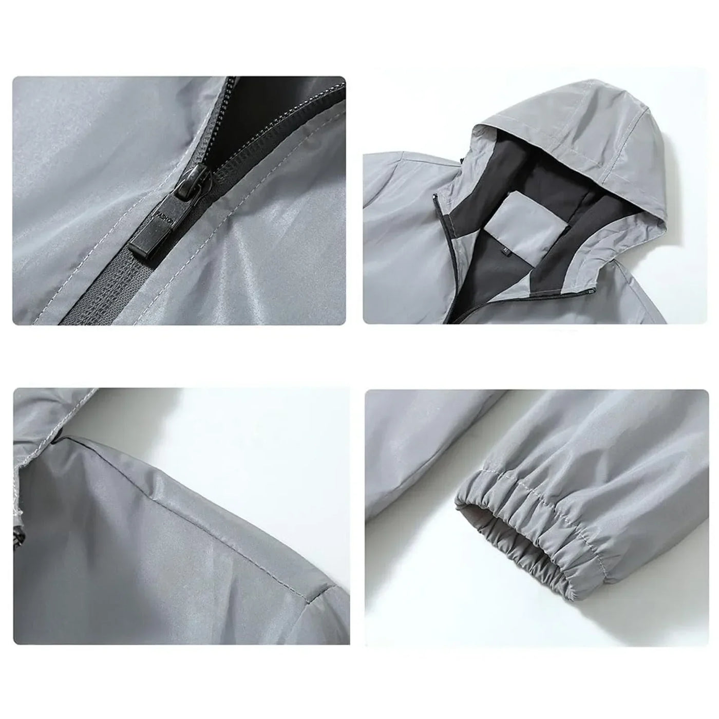 Men Summer Outdoor Reflective Jackets Thin Lightweight Loose Large-Sized Sun-Protective Clothing Waterproof Windbreaker Jackets