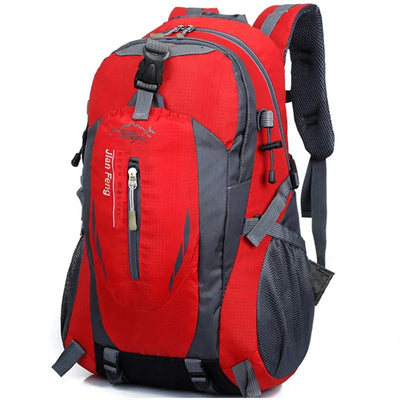 Neutral color backpack for men and women, suitable for mountain climbing trips, with large capacity and multiple colors.