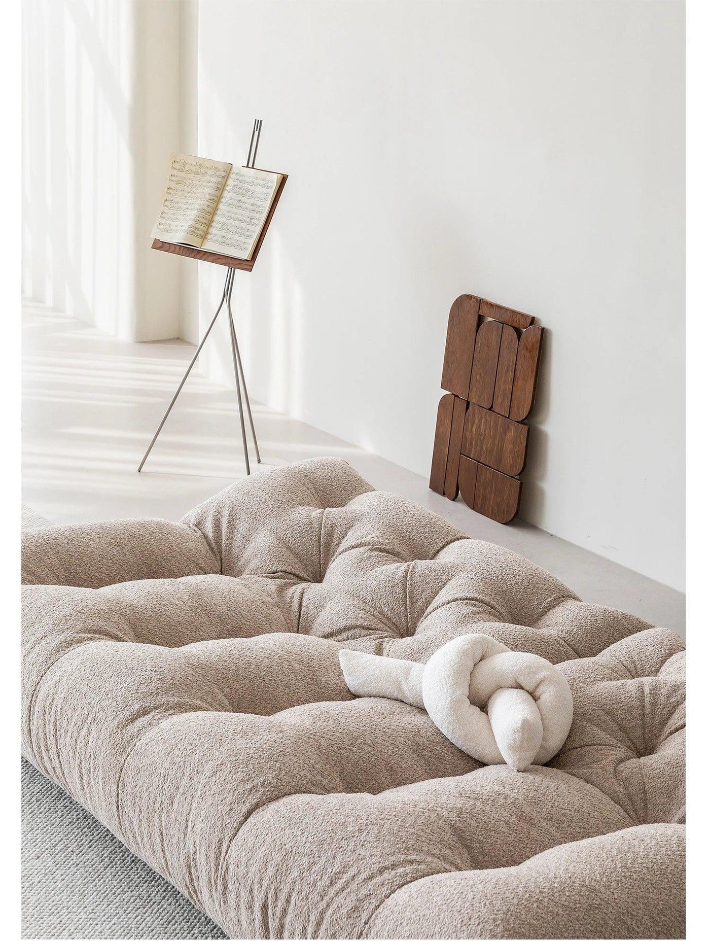 Alpaca Velvet Creamy Style Sofa Bed Foldable for Small Rooms Multifunctional for Lounging Sleeping Lazy Comfort Furniture FYLS