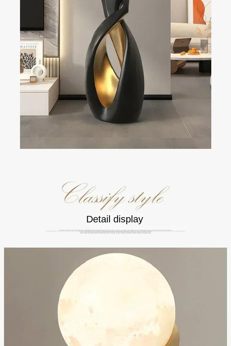Home decor statue abstract art ornaments nordic living room large floor luminous sculpture housewarming gift interior