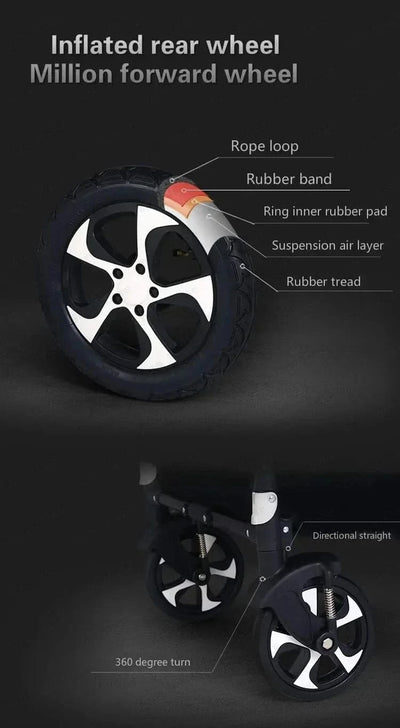 New Twins Baby Stroller Foldable Double Baby Stroller for Two Children Shock-absorbing Twin Baby Stroller Four Wheel Cart