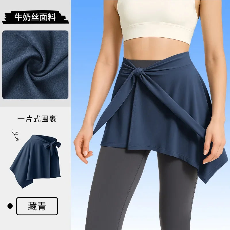 Women's Layered Skirt Wrap Dance Cover Up High Waist Anti-Peek Sports Leisure Cover Butt Skirt Premium Quality