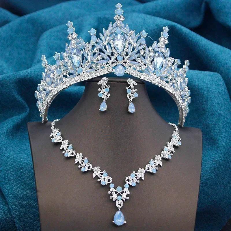 Luxury wedding tiaras bride jewelry sets for women