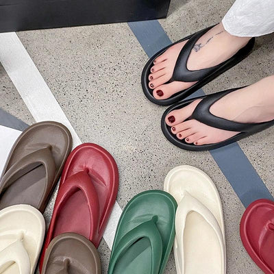 Women's Classy Flip-Flops for Women, Summer Flip-Flops for Beach Couples, New Thick-Soled Outer Wear Sandals for Men, Bathroom Bathing Non-Slip Slippers