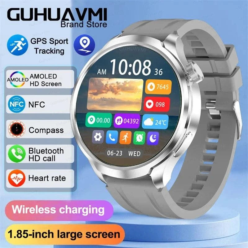 Smart Watch 1.85" BIG AMOLED Screen NFC GPS Tracker IP68 Watch 4 BT5.3 Call Health Smartwatches Custom Dial Series GT Upgraded