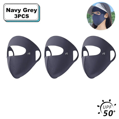 Women Full Face UV Protection Mask 3D Ice Silk Sunscreen Breathable Lightweight Summer Outdoor Sports Comfort Fit mask for men