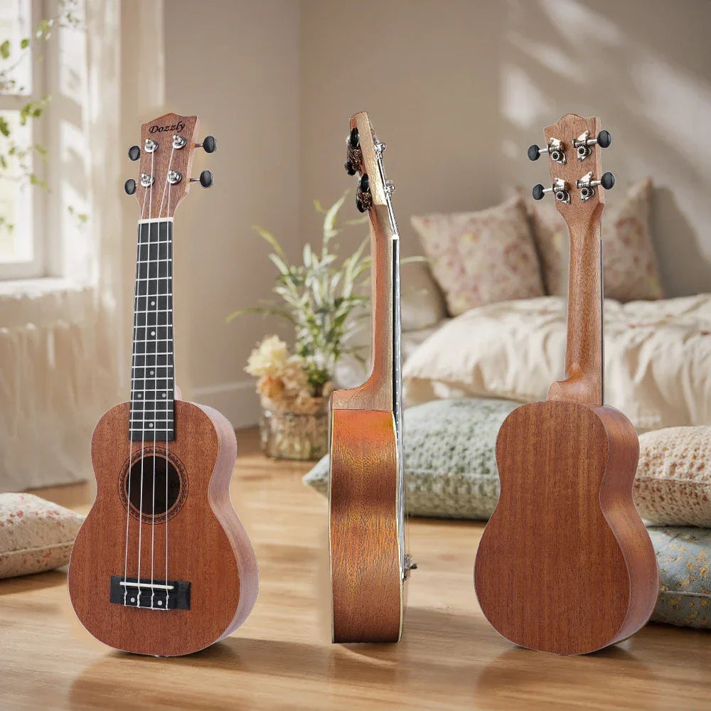 Ukulele Soprano 21 Inch Professional Acoustic Ukelele Four String Ukulele High Quality Solid Wood Beginner Kit for Kids Starter