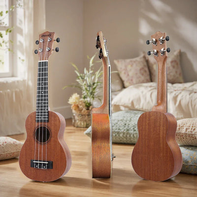 Ukulele Soprano 21 Inch Professional Acoustic Ukelele Four String Ukulele High Quality Solid Wood Beginner Kit for Kids Starter