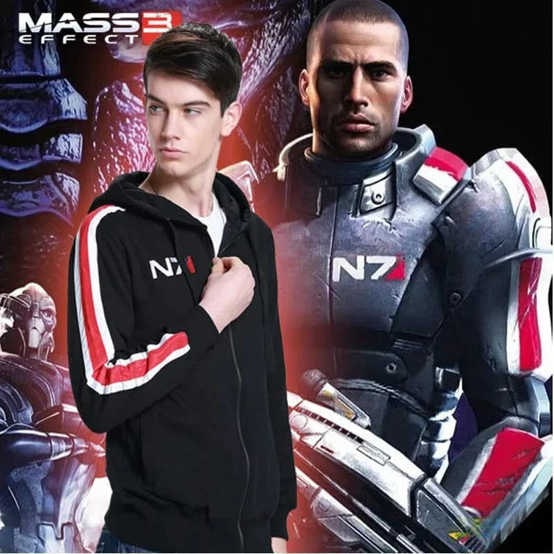 Mass Effect Hoodie Zip Up Hooded Sweatshirt Women Men