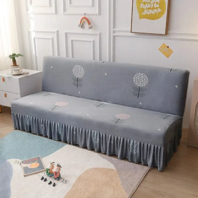 1/2/3Seater Sofa Bed Cover with Elastic Printing Seat Cover Armless Sofa Bed Cover Sofa Covers for Living Room Home Decor