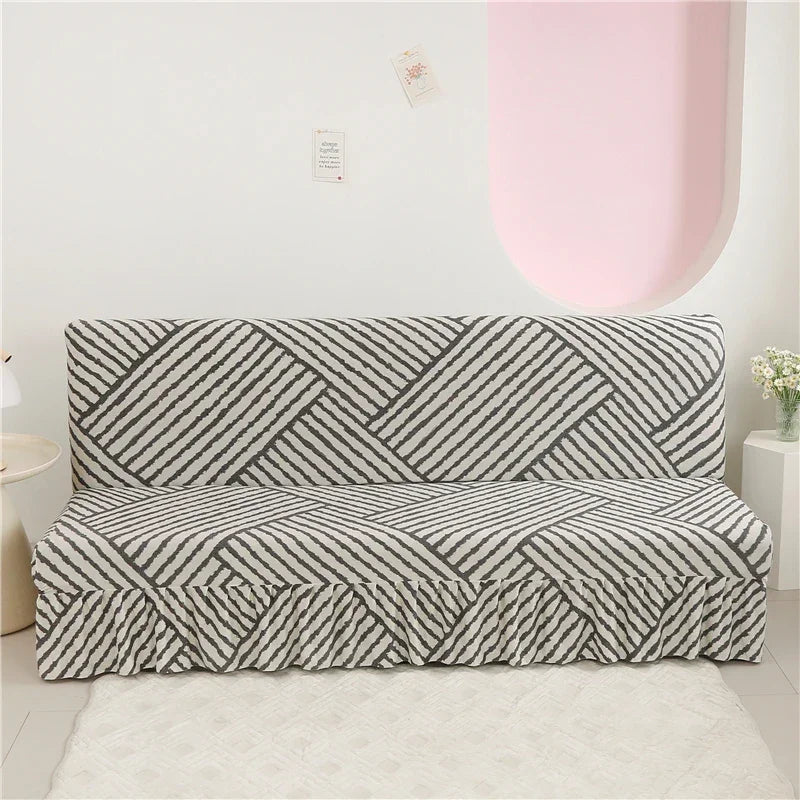 Print Armless Sofa Bed Cover Without Armrest Elastic Folding Furniture home Decoration Bench Cover