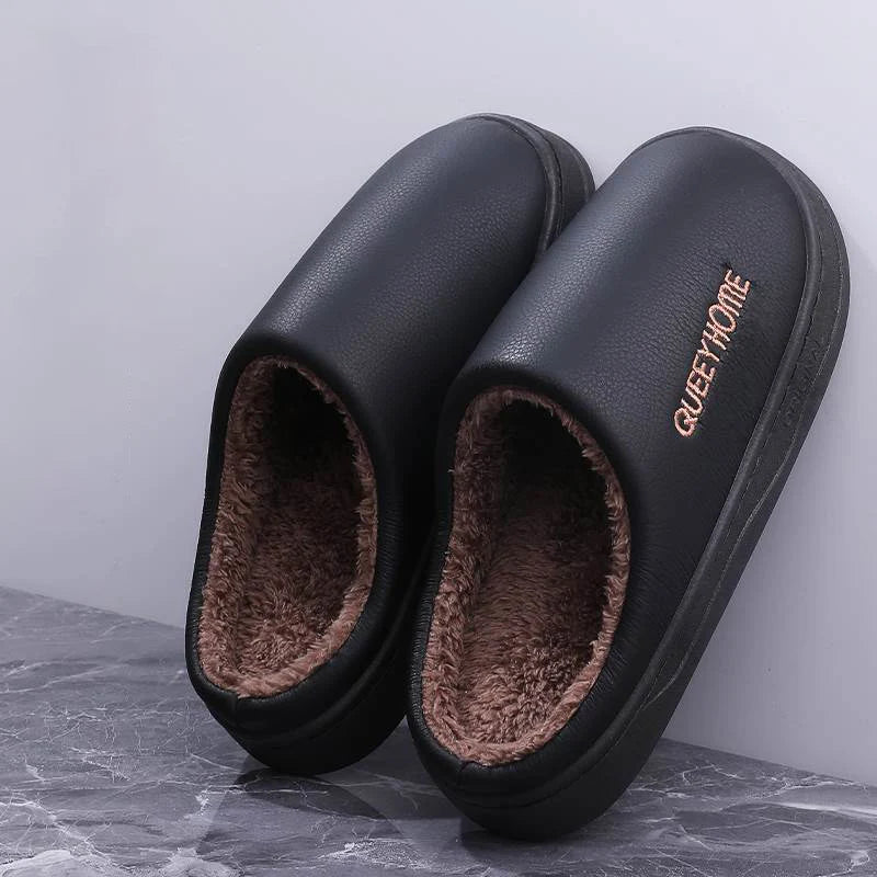 Indoor Home Comfort 2025 New Winter Slippers for Men & Women: Plush Warm Fleece Lining, Anti-Slip Thick Sole