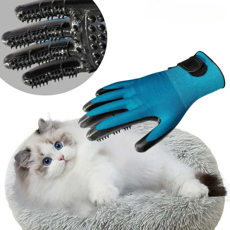Hair Grooming Glove For Pet Dog  Cat Bathing Silicone Massage Brush Dipping Gumming Rubber Gloves Combgrooming for dogs