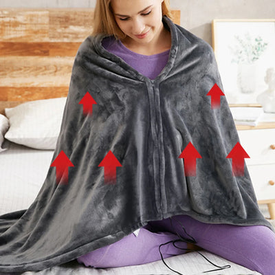 USB Heated Blanket Wearable Body Warmer Heating Shawl 9 Heated Areas Winter Electric Blanket 3 Heated Level For Home And Office